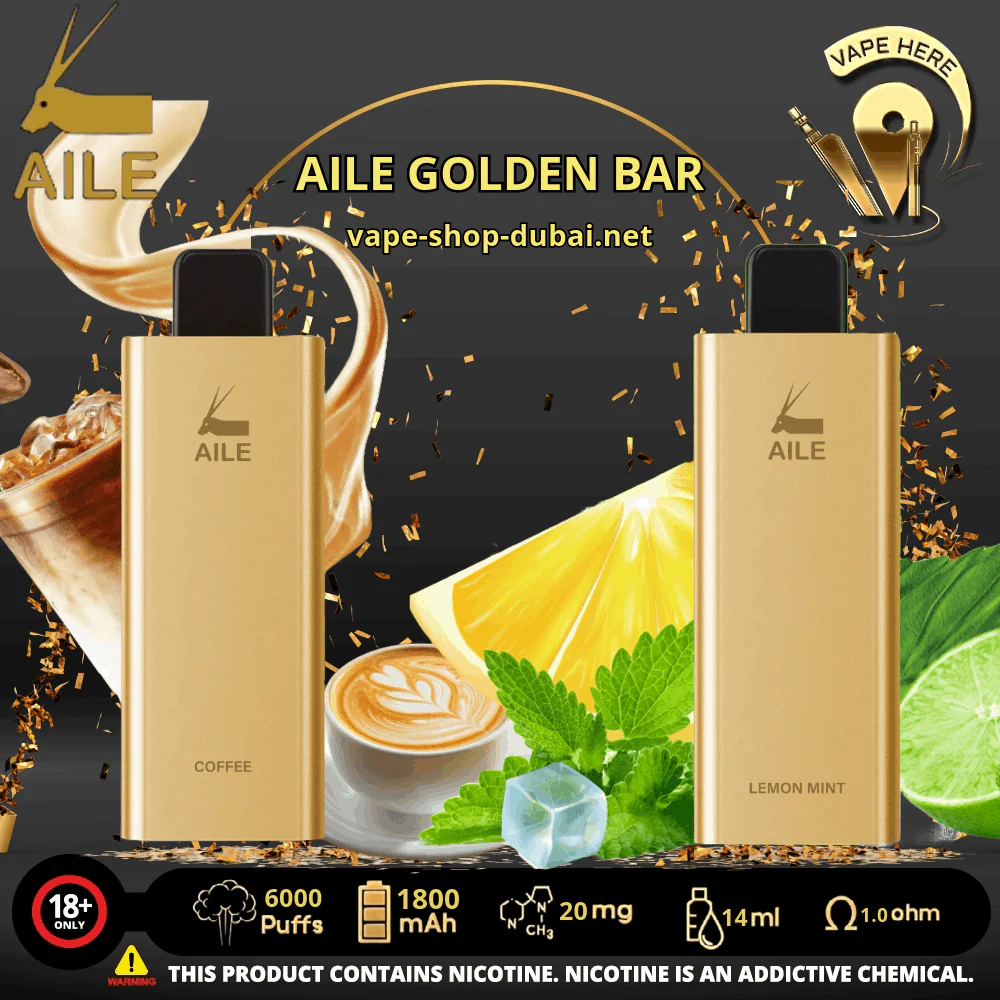 AILE GOLDEN BAR 6000 PUFFS DISPOSABLES VAPE 20MG - Image 3