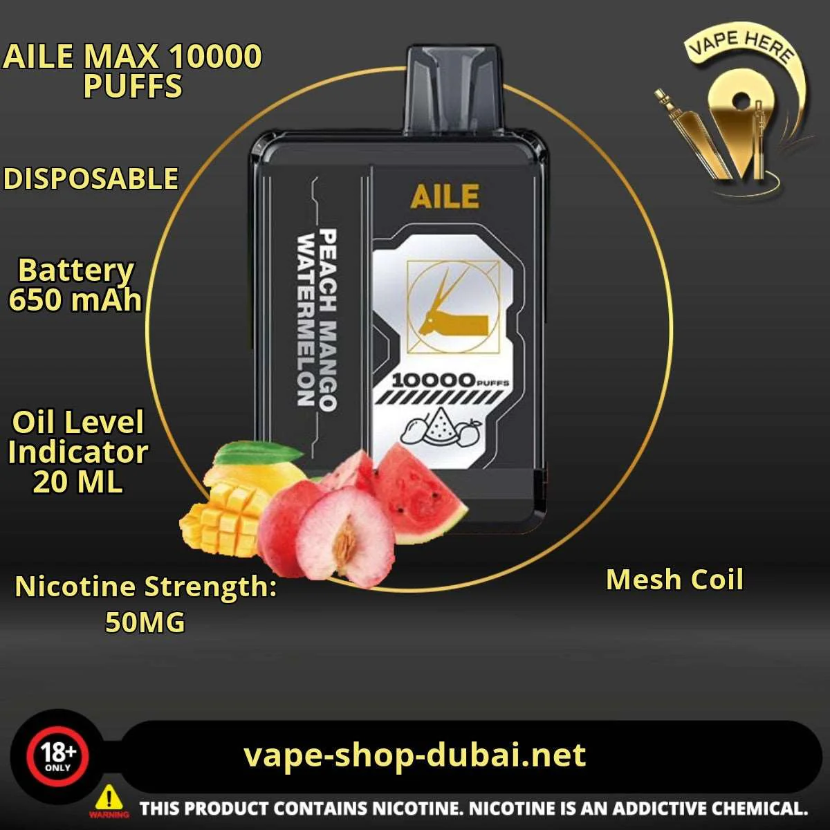 AILE MAX 10000 PUFFS DISPOSABLE VAPE - Image 10