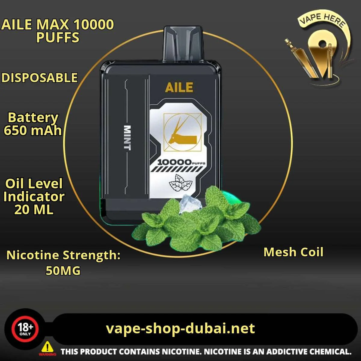 AILE MAX 10000 PUFFS DISPOSABLE VAPE - Image 11