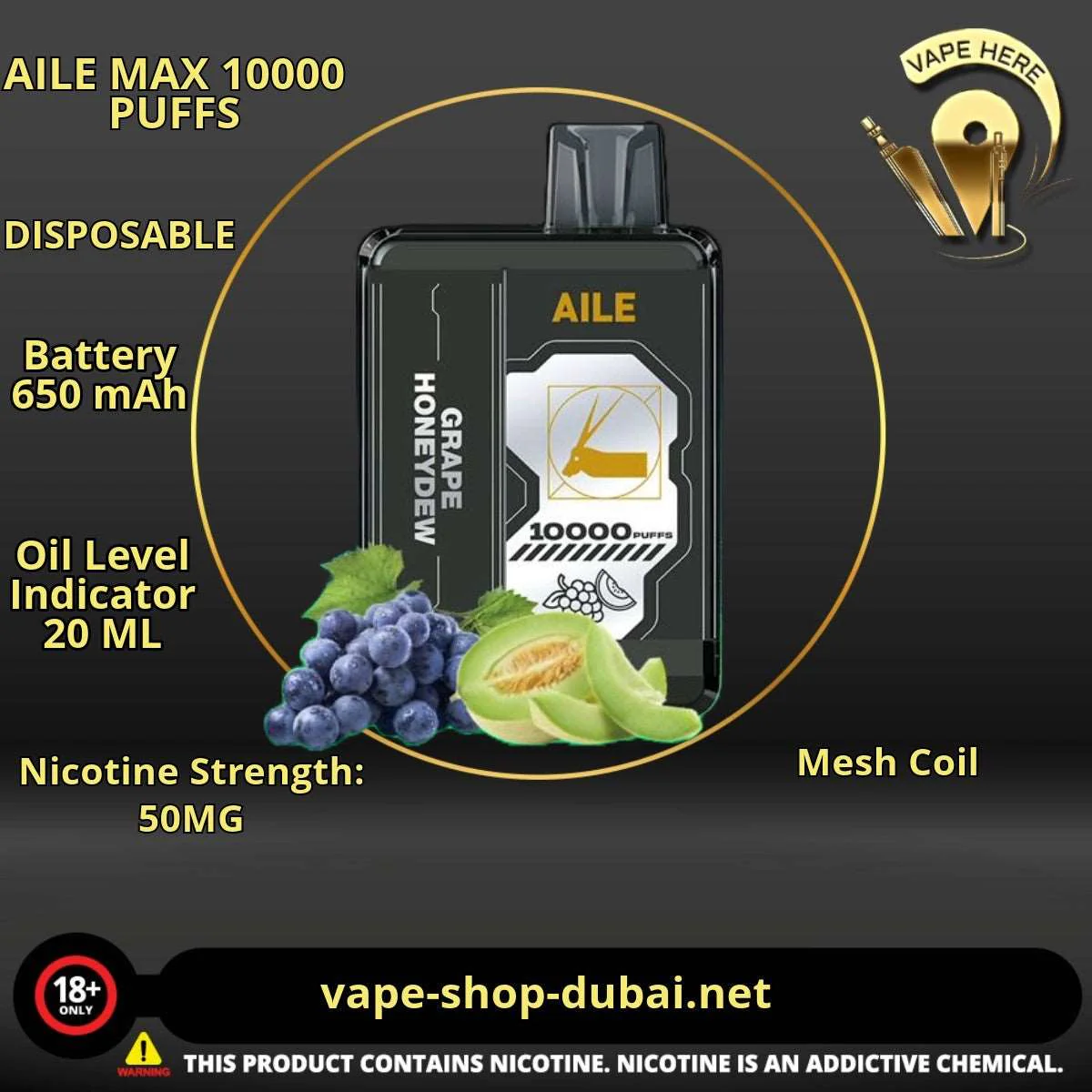 AILE MAX 10000 PUFFS DISPOSABLE VAPE - Image 13
