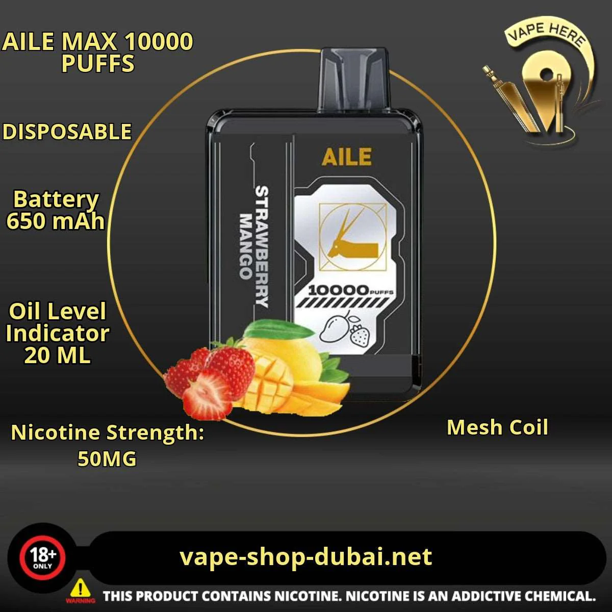 AILE MAX 10000 PUFFS DISPOSABLE VAPE - Image 5
