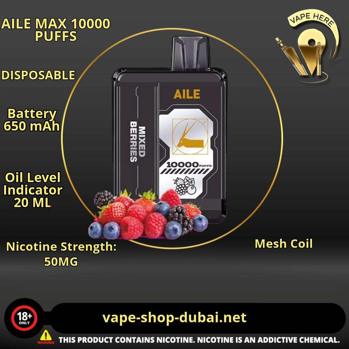 AILE MAX 10000 PUFFS DISPOSABLE VAPE - Image 7