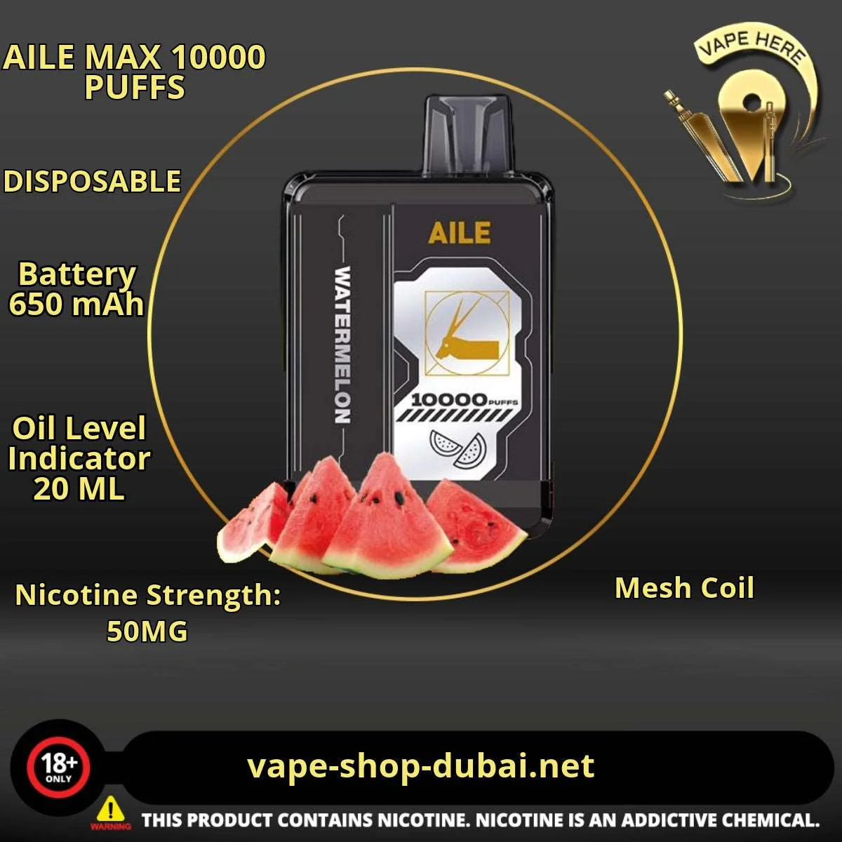 AILE MAX 10000 PUFFS DISPOSABLE VAPE - Image 9