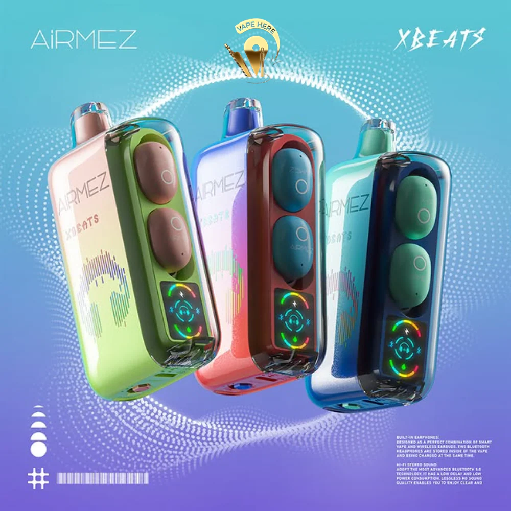 AIRMEZ Xbeats 40000 Puffs Disposable Vape - Airpods Bluetooth Screen Display - Image 3