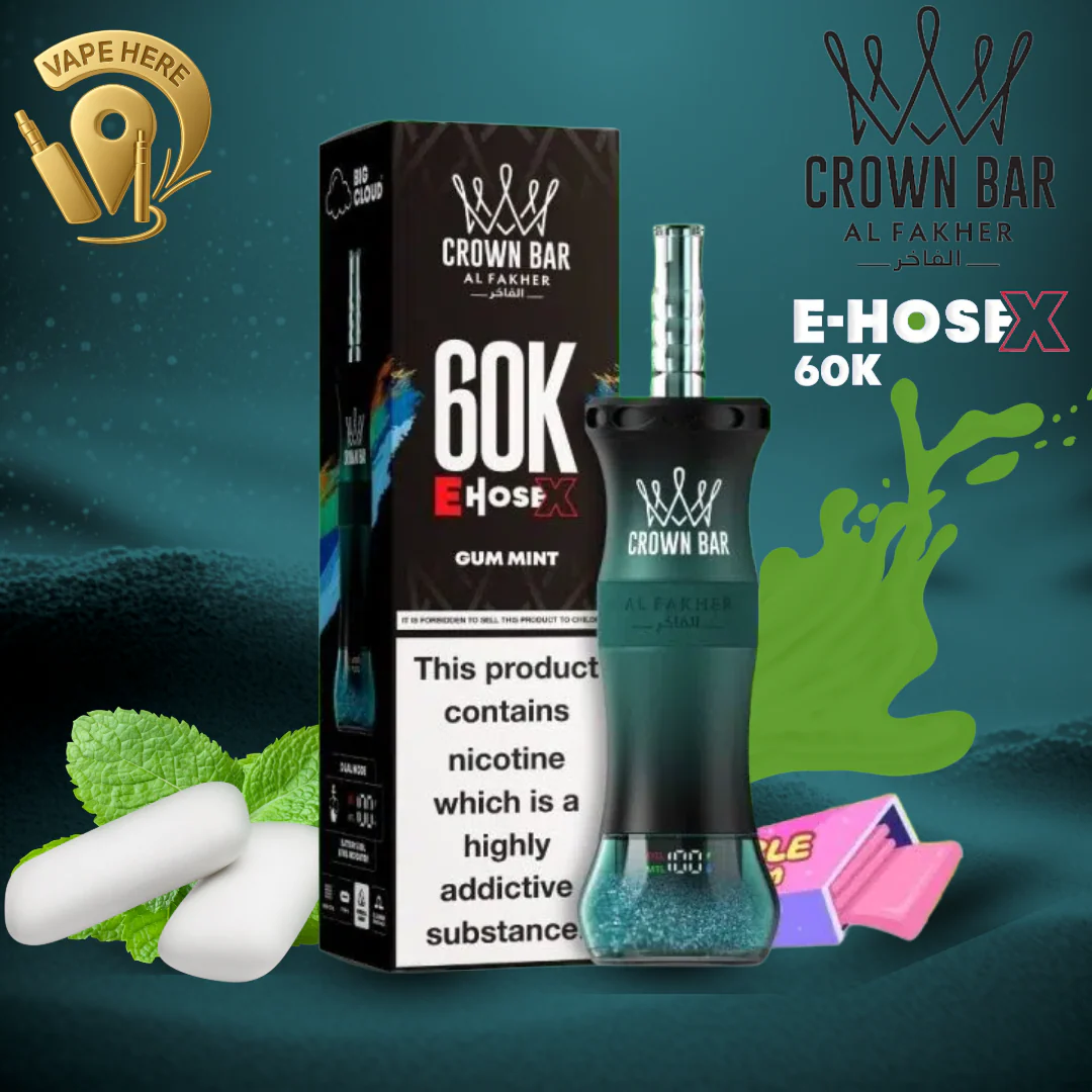 Al Fakher Crown Bar E-Hose X 60K Puffs Shisha Disposable Vape - Image 6