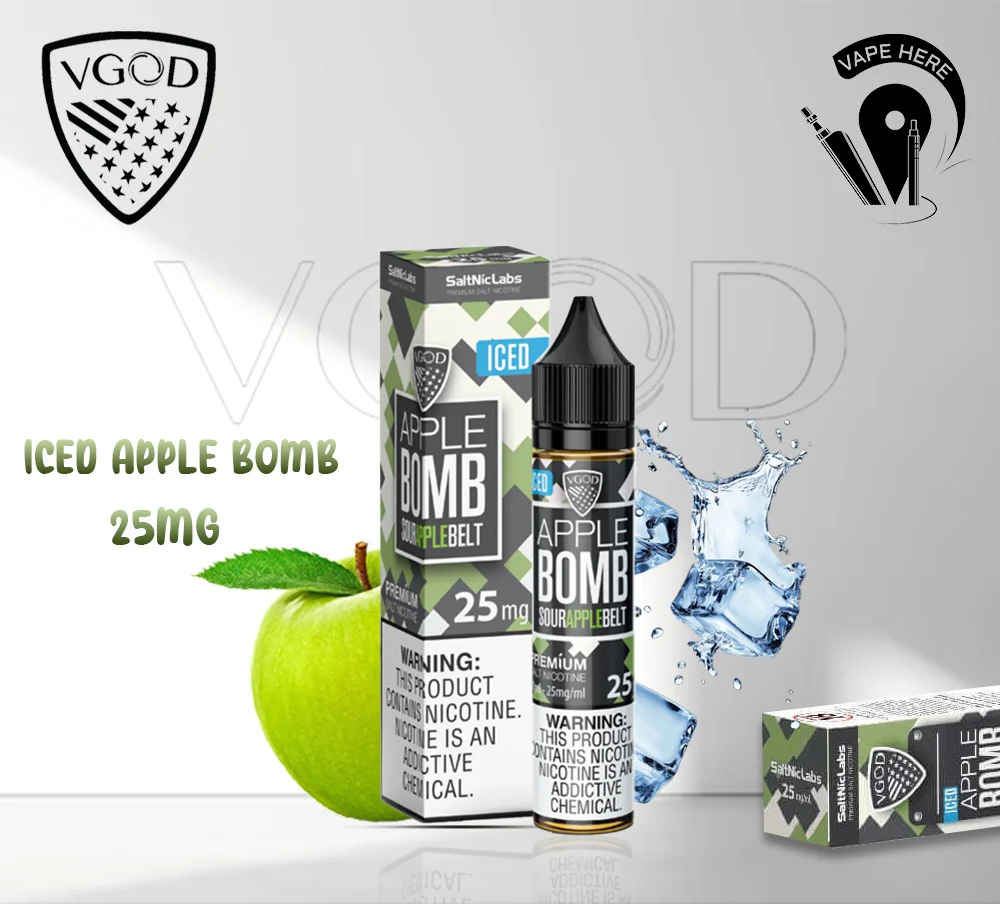VGOD Iced Apple Bomb Nic Salts - 30ml - Image 3