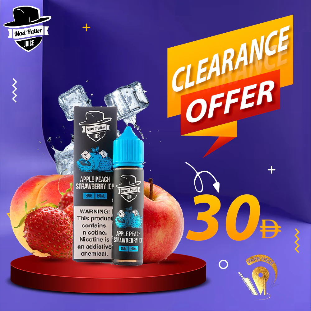 APPLE PEACH STRAWBERRY ICE - E-LIQUIDS 60ML / MAD HATTER - Image 2