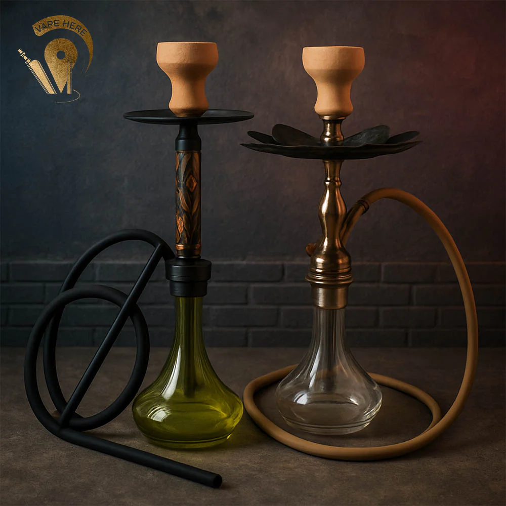 Argila Rose Gold 40cm & Sky Hookah Blue 50cm – Premium Traditional Shisha Hookah Set UAE - Image 3