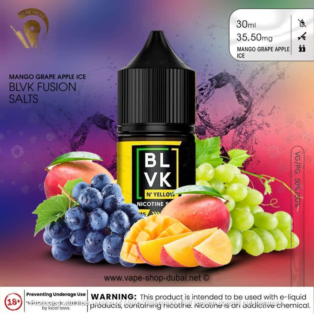 BLVK MANGO GRAPE APPLE ICE SaltNic 30ml - BLVK YELLOW SERIES - Image 3
