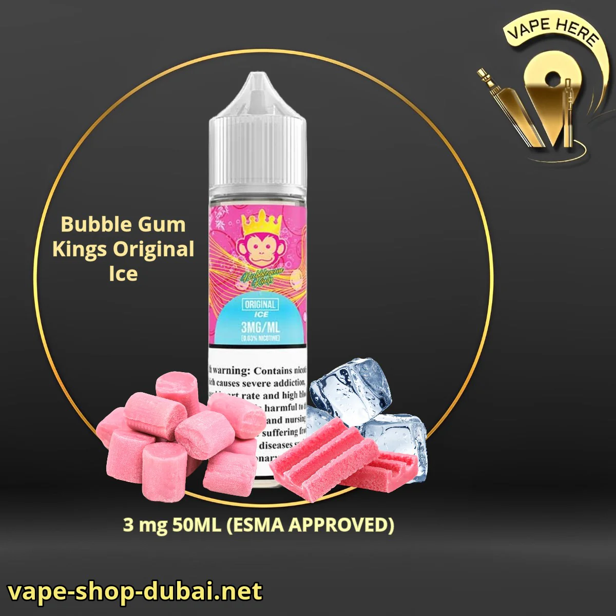 BubbleGum Kings Original Ice 60ml by Dr. Vapes - Image 3