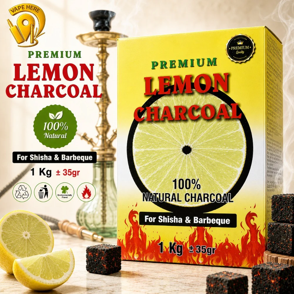 CHARCOAL COCO LEMON 1KG – Premium Coconut Shisha Charcoal