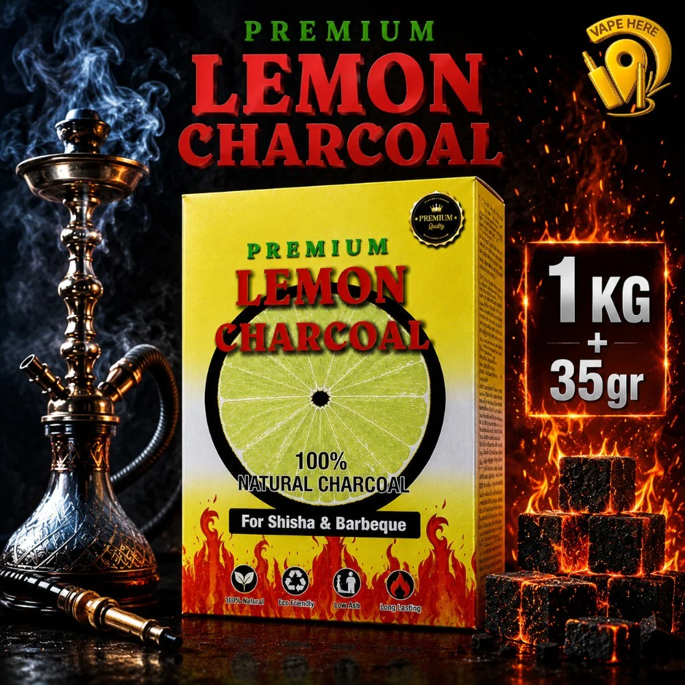 CHARCOAL COCO LEMON 1KG – Premium Coconut Shisha Charcoal - Image 2