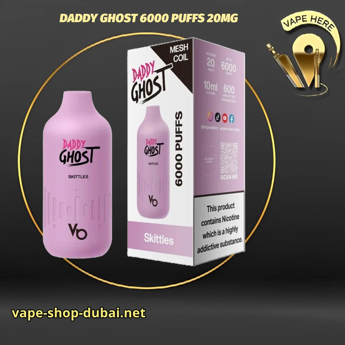 DADDY GHOST 6000 PUFFS 20MG DISPOSABLE VAPE BY VAPES BARS - Image 11