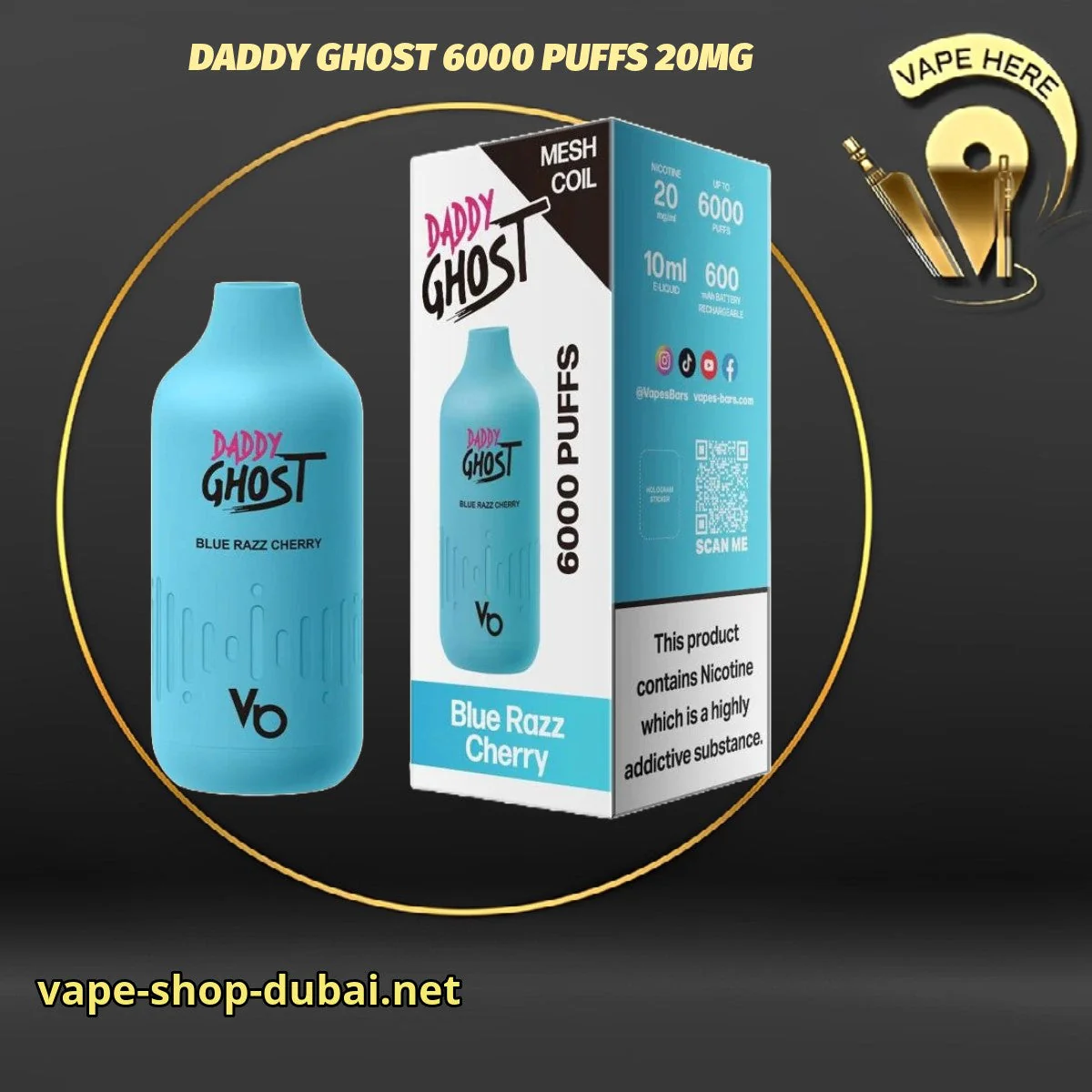 DADDY GHOST 6000 PUFFS 20MG DISPOSABLE VAPE BY VAPES BARS - Image 6