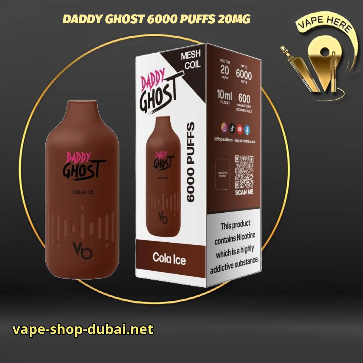 DADDY GHOST 6000 PUFFS 20MG DISPOSABLE VAPE BY VAPES BARS - Image 7