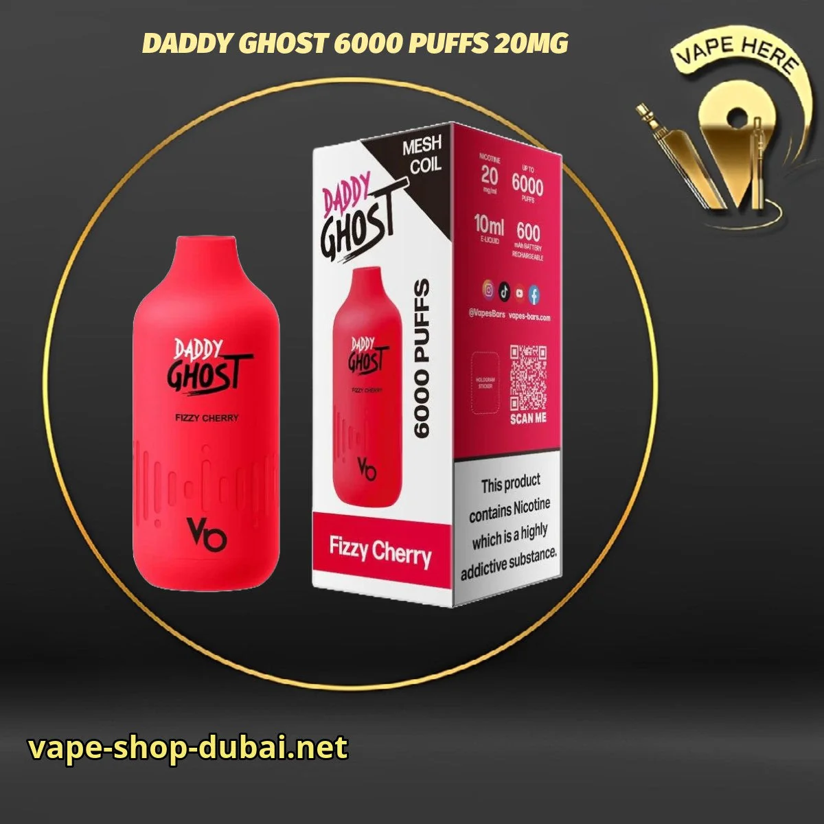 DADDY GHOST 6000 PUFFS 20MG DISPOSABLE VAPE BY VAPES BARS - Image 8
