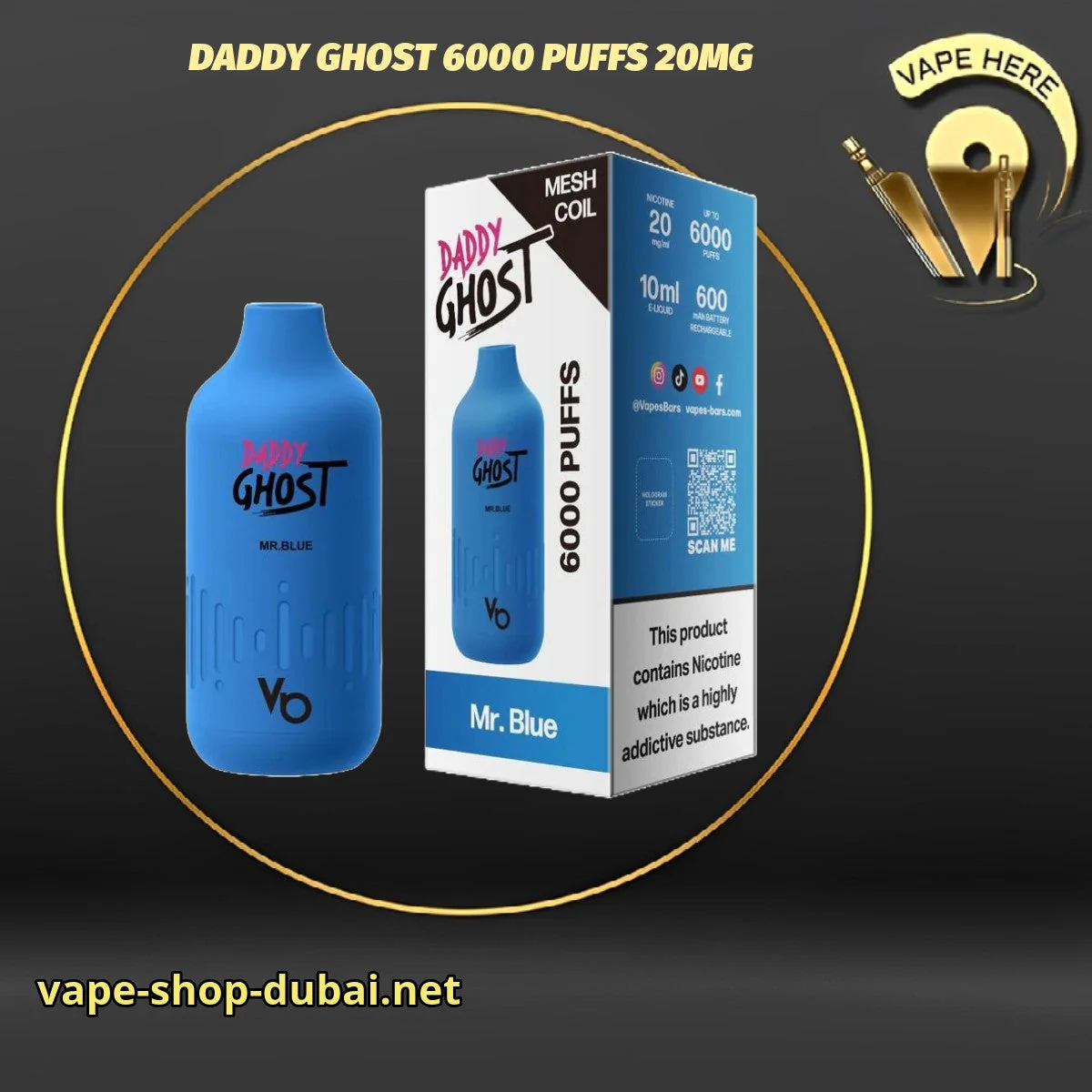 DADDY GHOST 6000 PUFFS 20MG DISPOSABLE VAPE BY VAPES BARS - Image 9