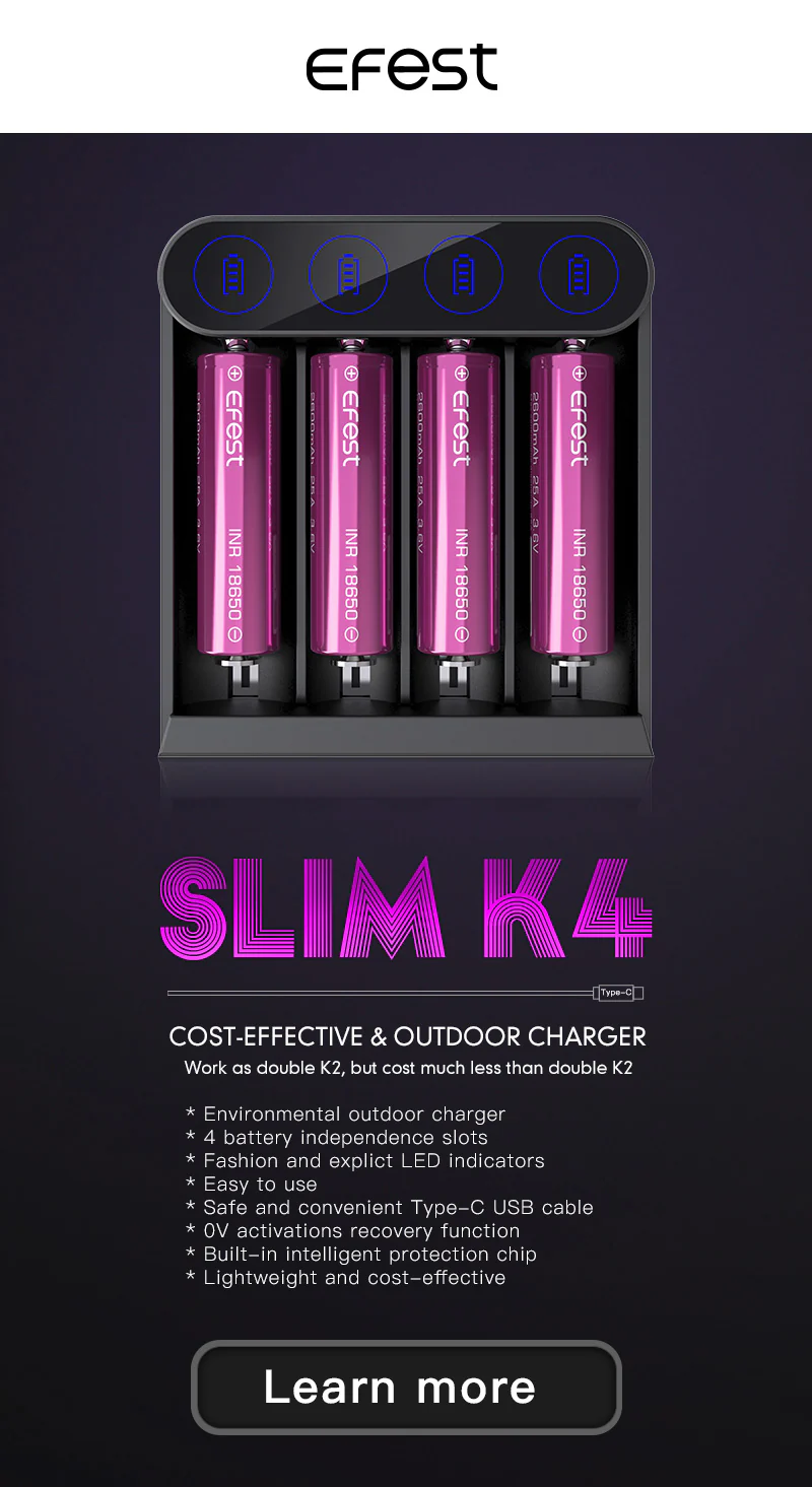 Efest SLIM K4 Battery Charger - Image 5