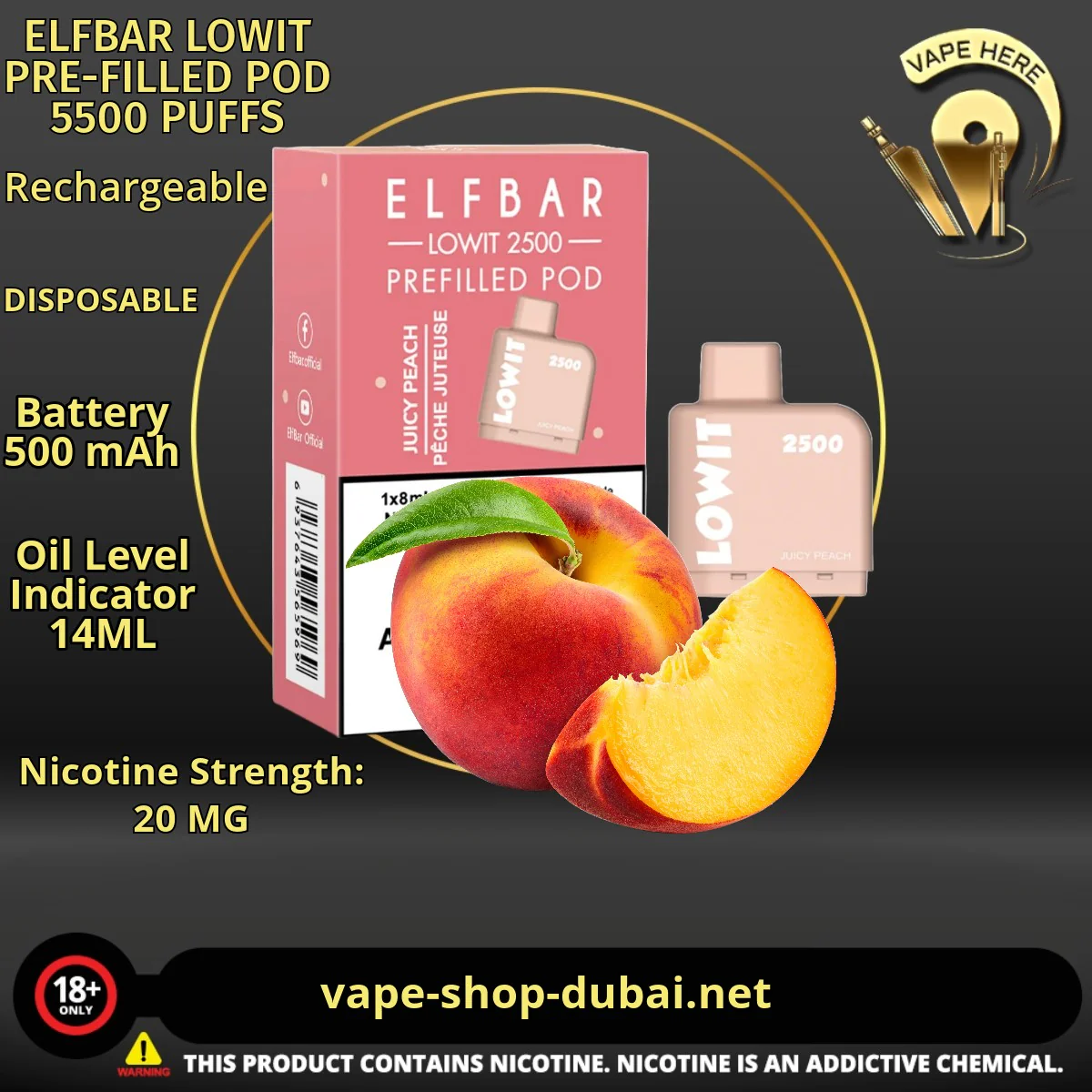 ELFBAR LOWIT PRE-FILLED POD 5500 PUFFS 20MG - Image 20