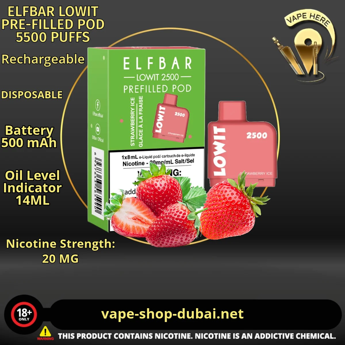 ELFBAR LOWIT PRE-FILLED POD 5500 PUFFS 20MG - Image 21