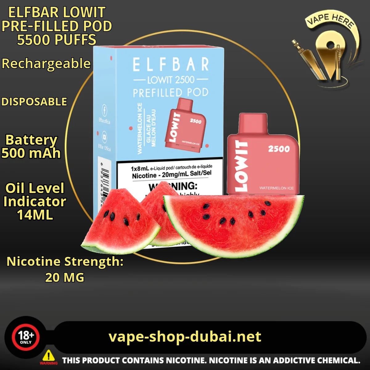 ELFBAR LOWIT PRE-FILLED POD 5500 PUFFS 20MG - Image 22