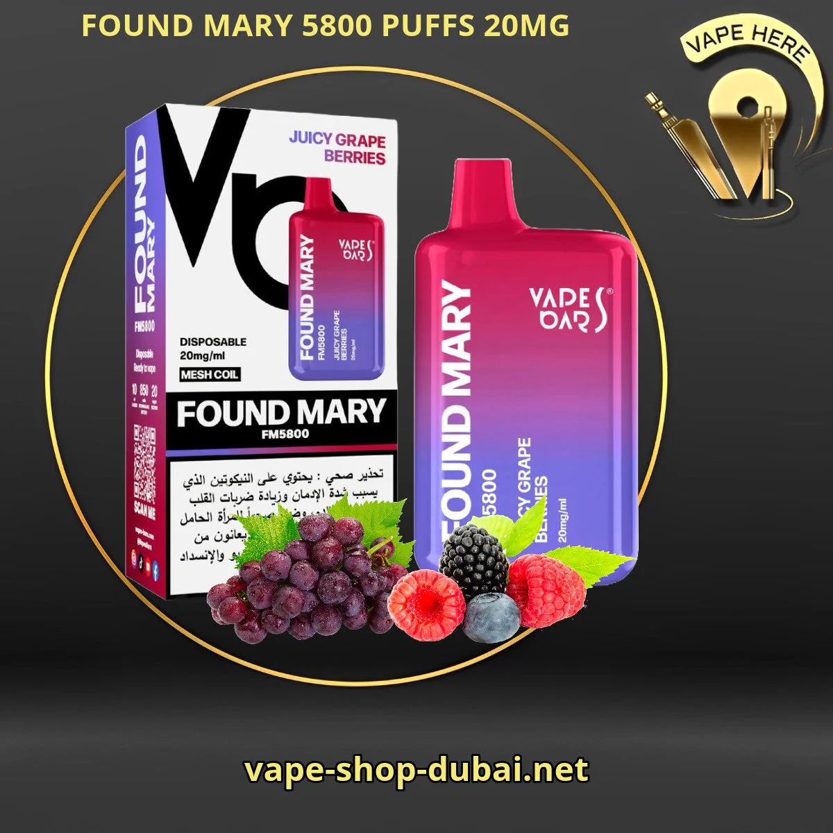 FOUND MARY FM 5800 PUFFS 20MG DISPOSABLE VAPE BY VAPES BARS - Image 12