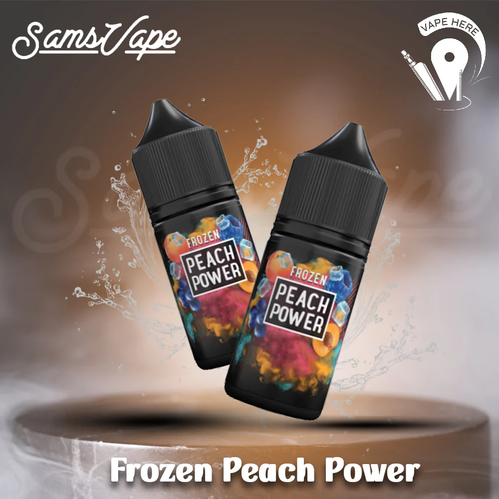 Frozen Peach Power Saltnic By Sam Vapes - Image 2