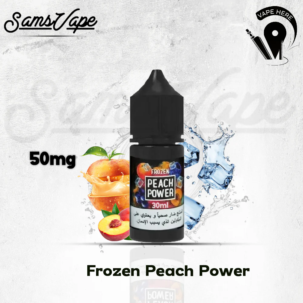 Frozen Peach Power Saltnic By Sam Vapes - Image 4