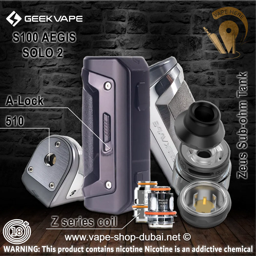 GEEKVAPE S100 AEGIS SOLO 2 STARTER KIT (Sub-ohm Tank) - Image 2