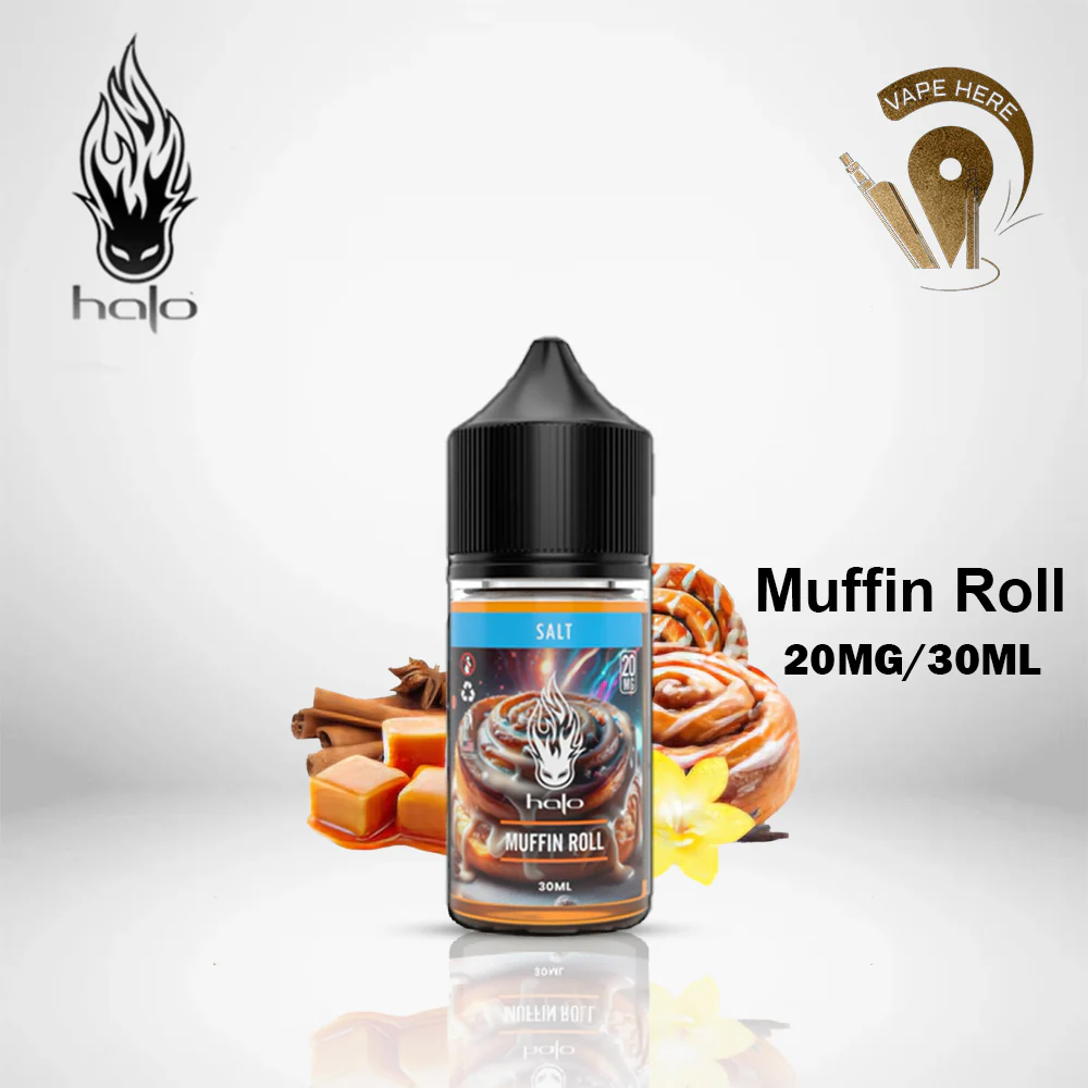 Halo Muffin Roll 30ml SaltNic - Muffin, Vanilla, Caramel and Cinnamon - Image 3