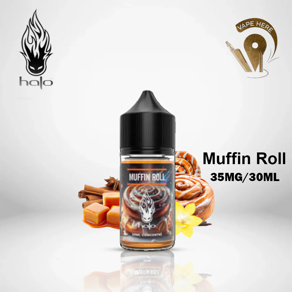 Halo Muffin Roll 30ml SaltNic - Muffin, Vanilla, Caramel and Cinnamon - Image 4