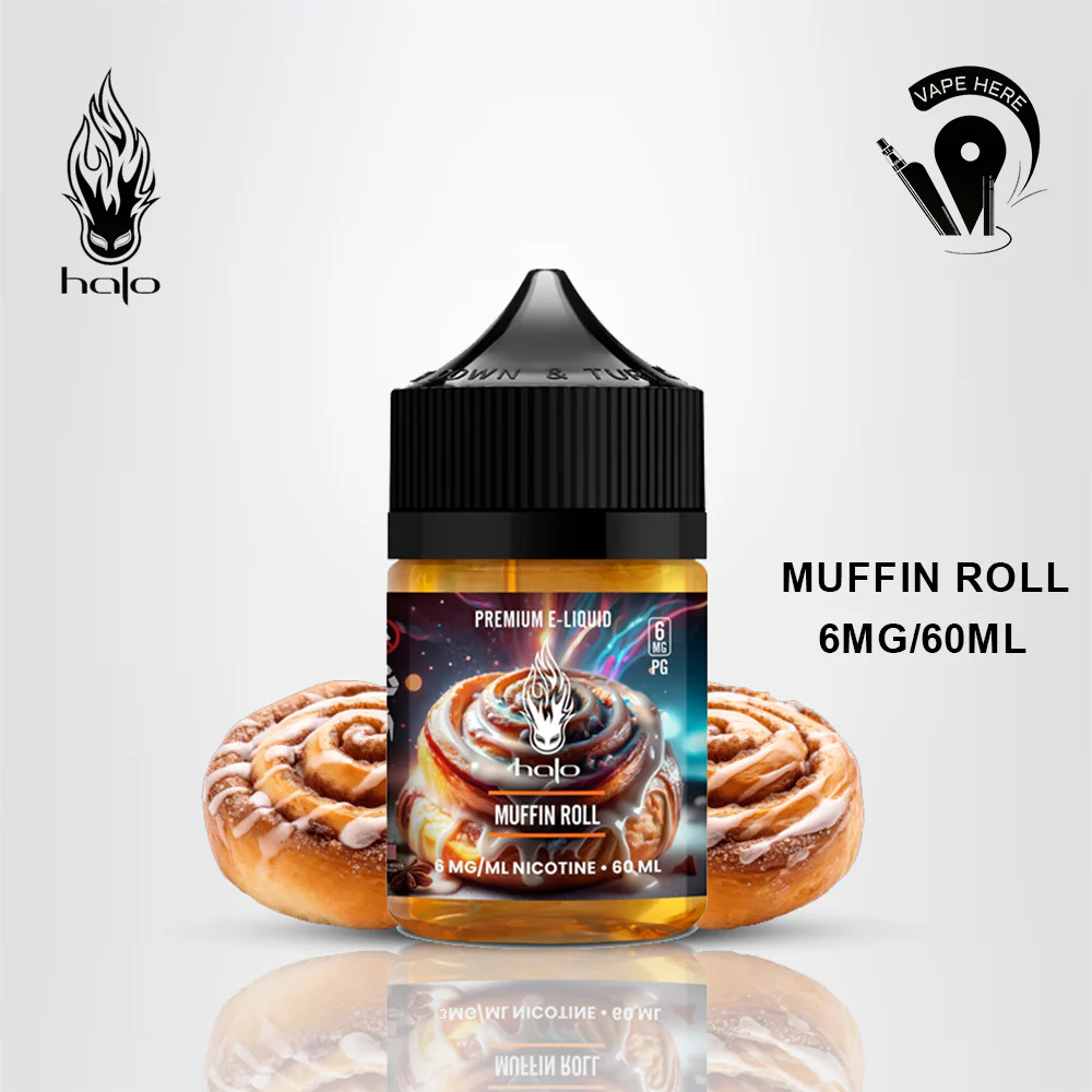 Halo Muffin Roll 60ml E-Liquid - Muffin, Vanilla, Caramel and Cinnamon - Image 4