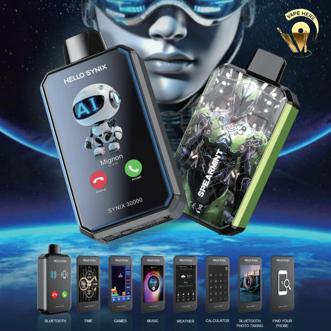 HELLO SYNIX 30000 PUFFS SMART PHONE DISPOSABLE VAPE AI CHAT & DISPLAY