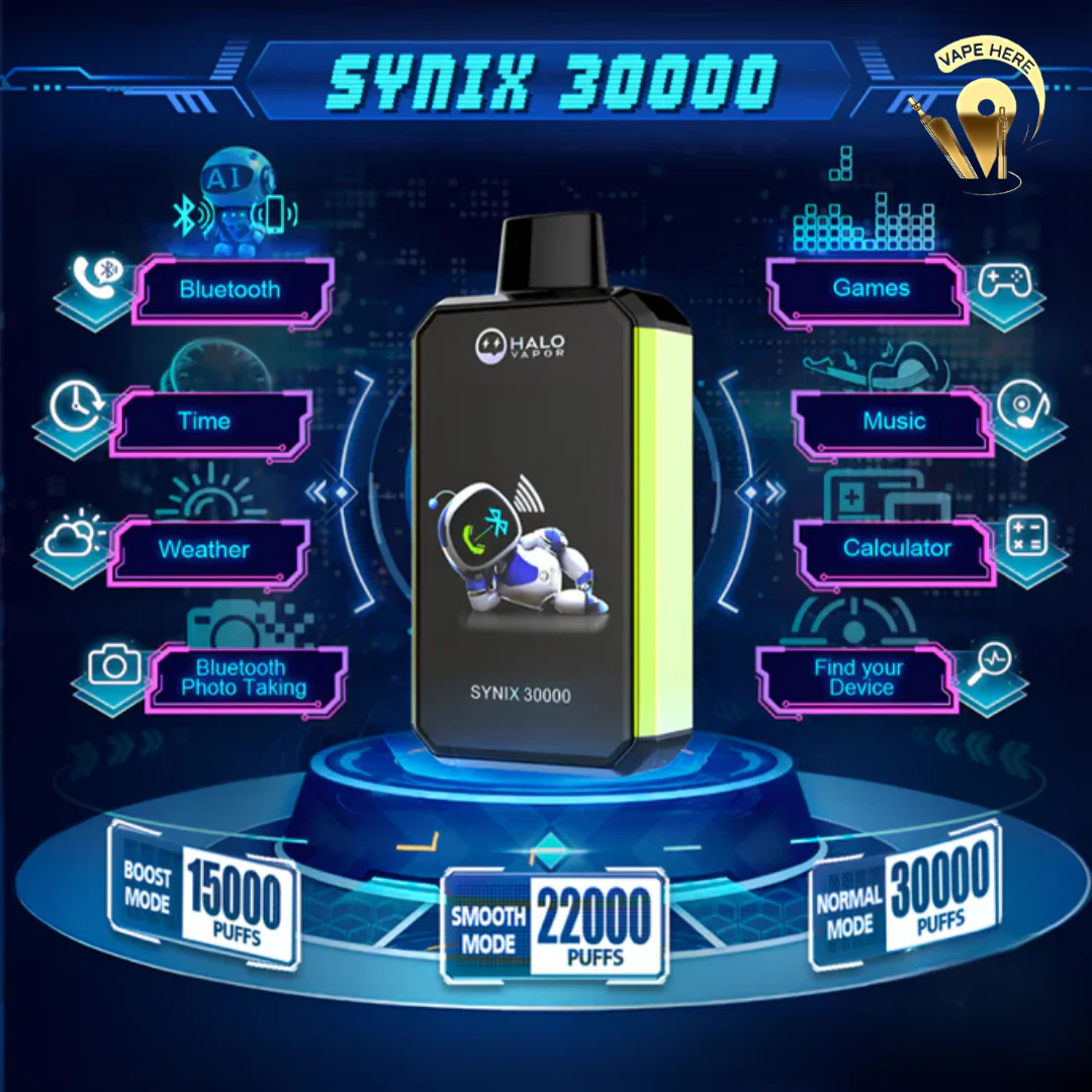 HELLO SYNIX 30000 PUFFS SMART PHONE DISPOSABLE VAPE AI CHAT & DISPLAY - Image 2