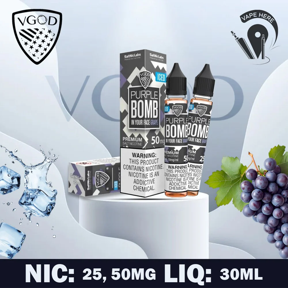 VGOD Iced Purple Bomb Nic Salts - 30ml - Image 2