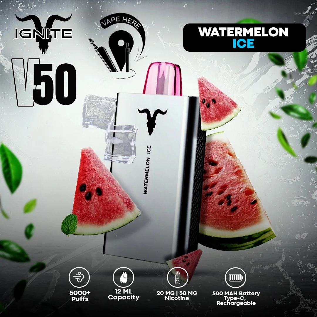 IGNITE V50 Disposable Vape 5000 PUFFS (20&50mg) - Image 3
