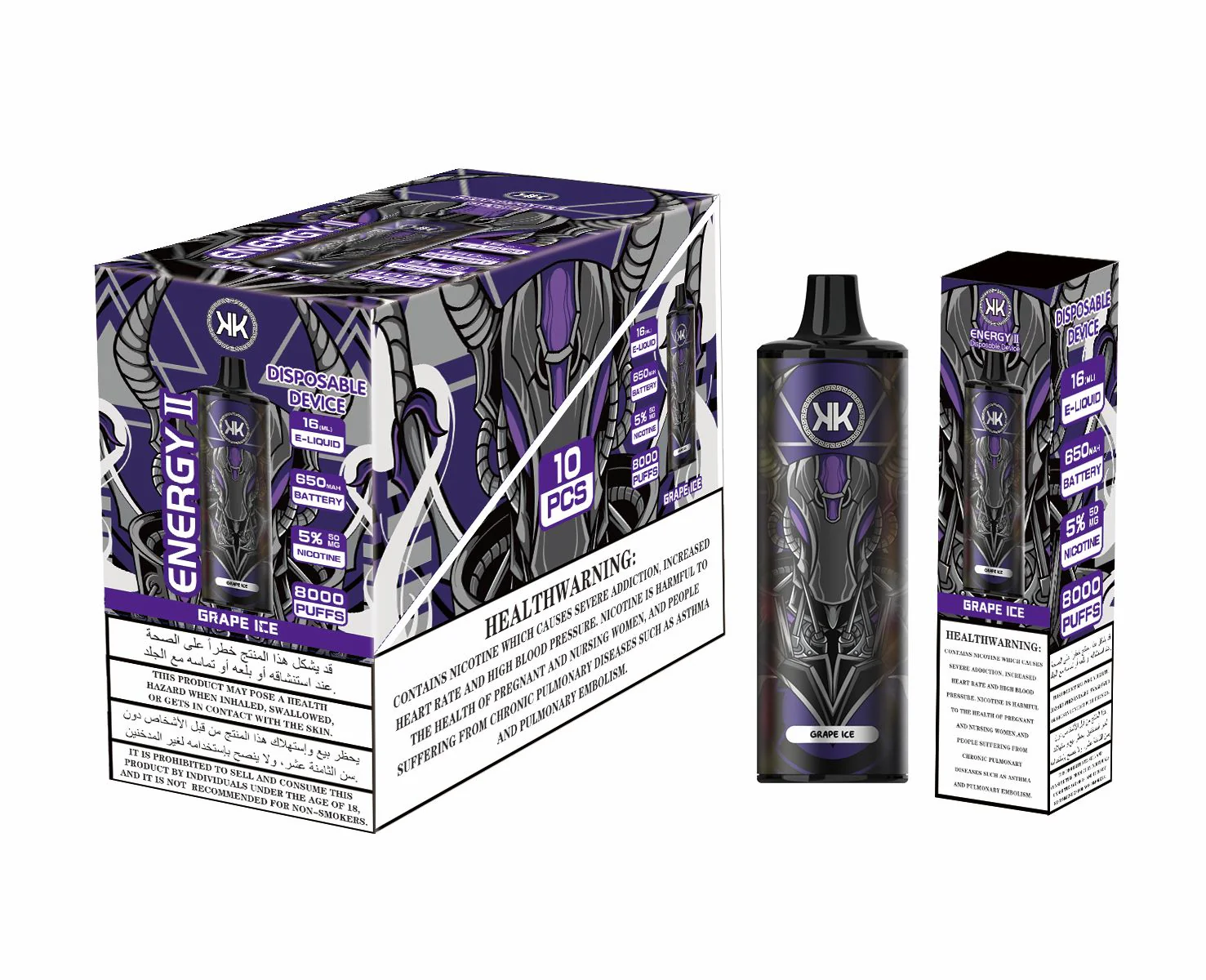 KK ENERGY 8000 PUFF RECHARGEABLE MESH COIL DISPOSABLE VAPE - Image 10