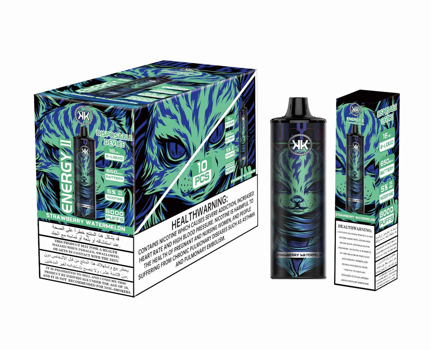 KK ENERGY 8000 PUFF RECHARGEABLE MESH COIL DISPOSABLE VAPE - Image 13