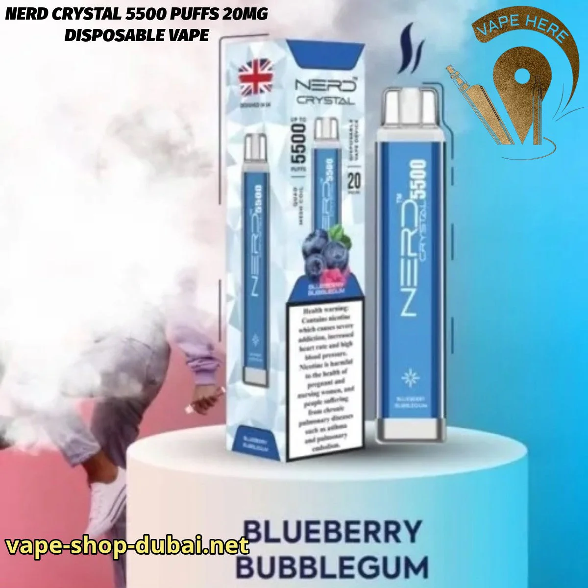 NERD CRYSTAL 5500 PUFFS 20MG DISPOSABLE VAPE - Image 2