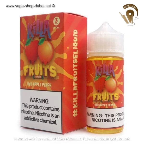 Red Apple Peach 100ml E Liquid by Killa Fruits
