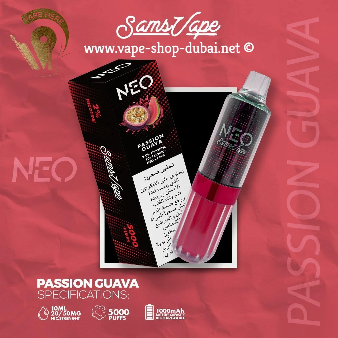 SAMS VAPE NEO 5000 PUFFS Disposable - Image 3