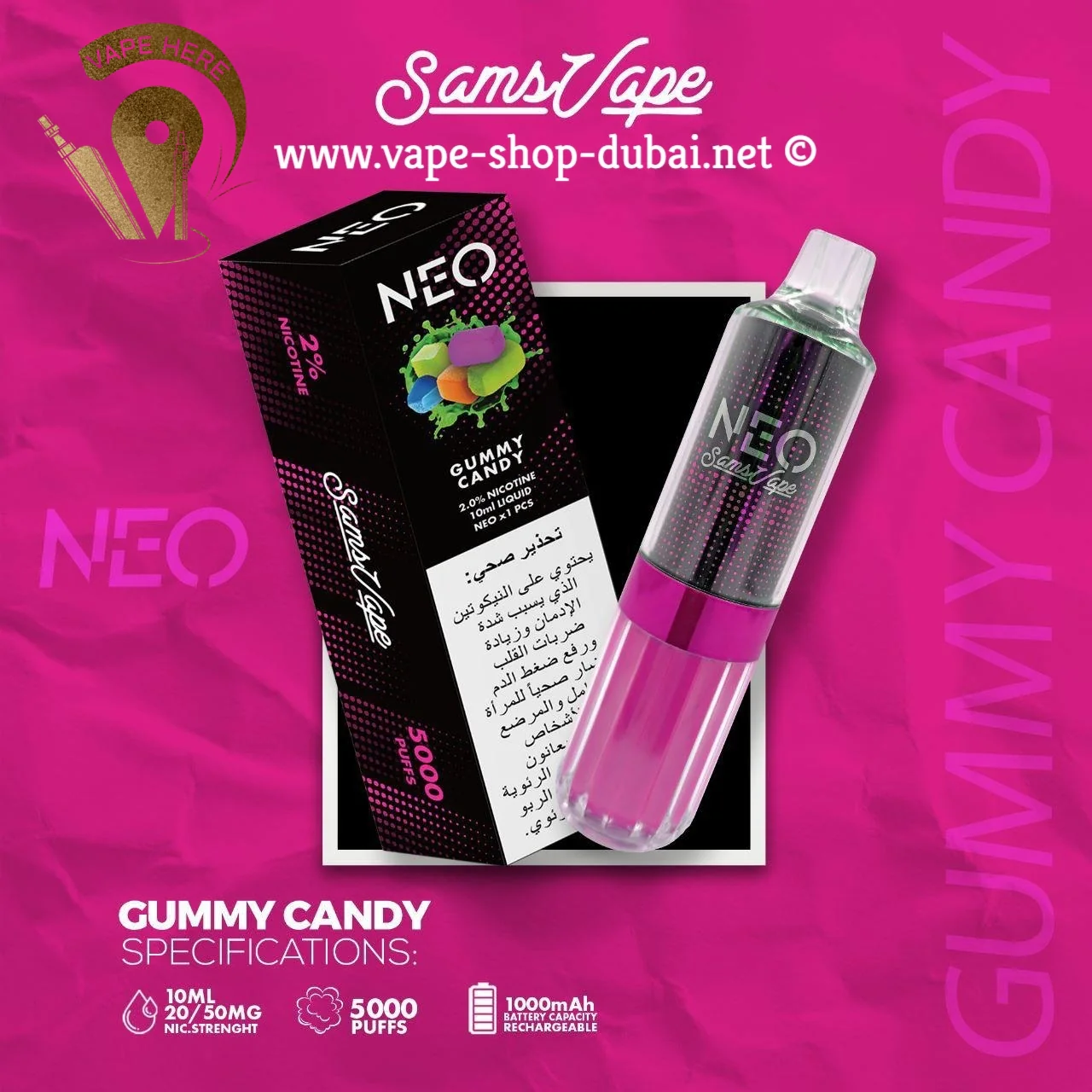 SAMS VAPE NEO 5000 PUFFS Disposable - Image 4
