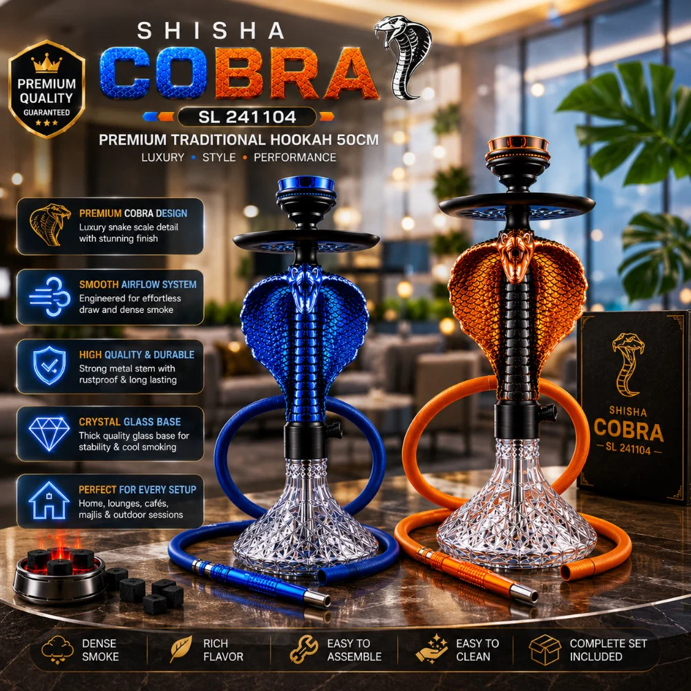 Shisha Cobra SL 241104 β Premium Traditional Cobra Hookah 50CM ππ¨ - Image 2