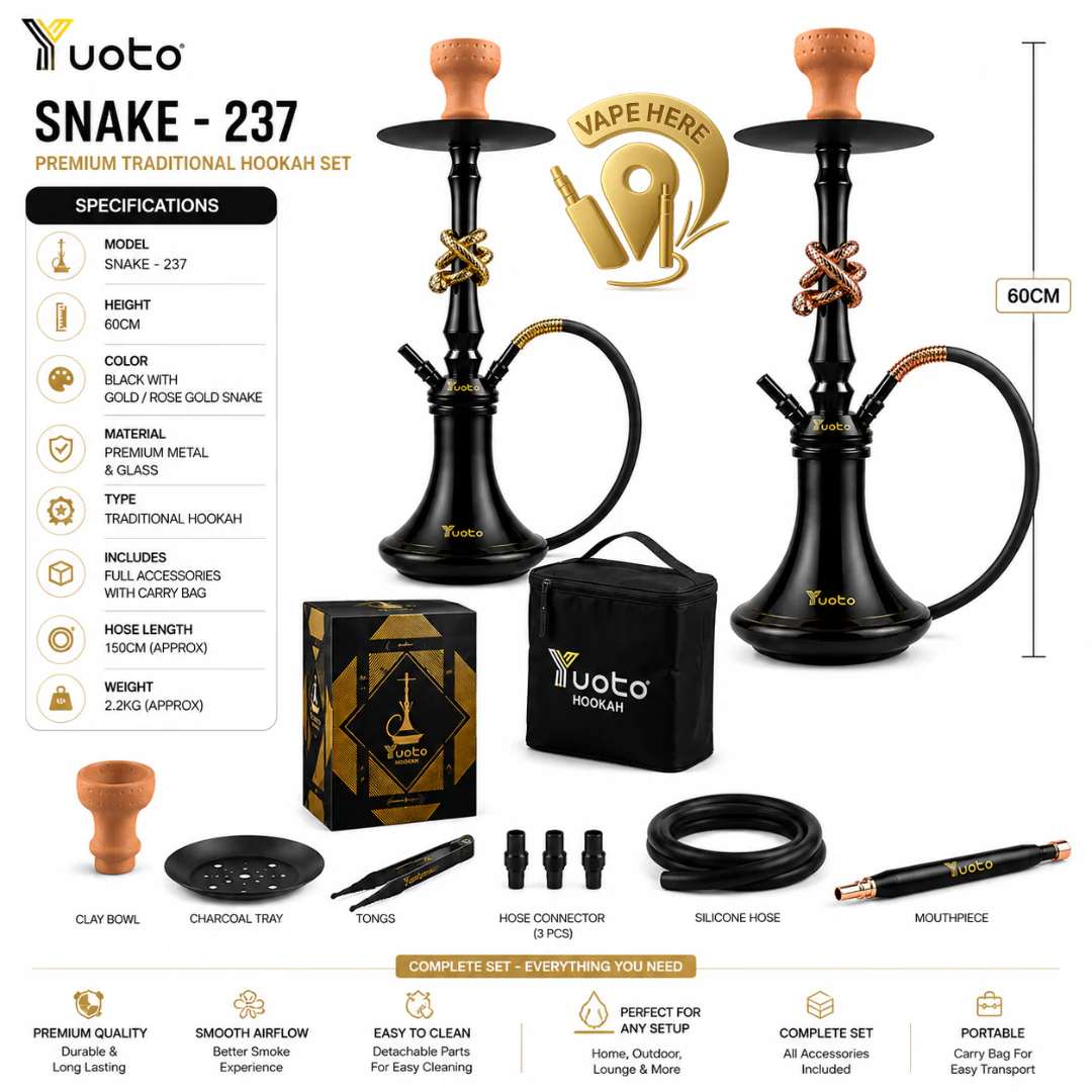 SHISHA YUOTO SNAKE 237 π - Premium Traditional Hookah Set 60CM
