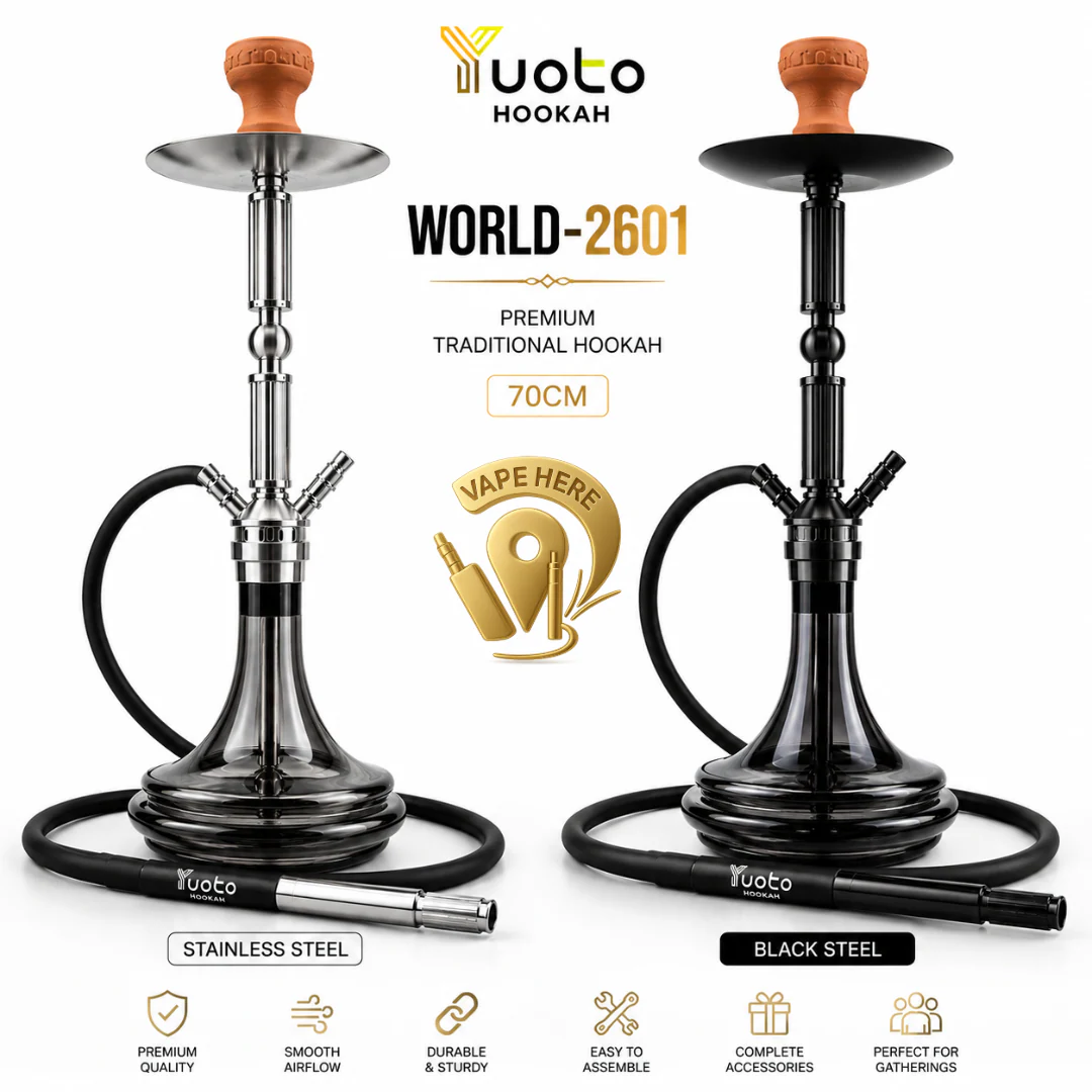 Shisha Yuoto World 2601 πΊβ Premium Traditional Hookah Full Set (70CM)
