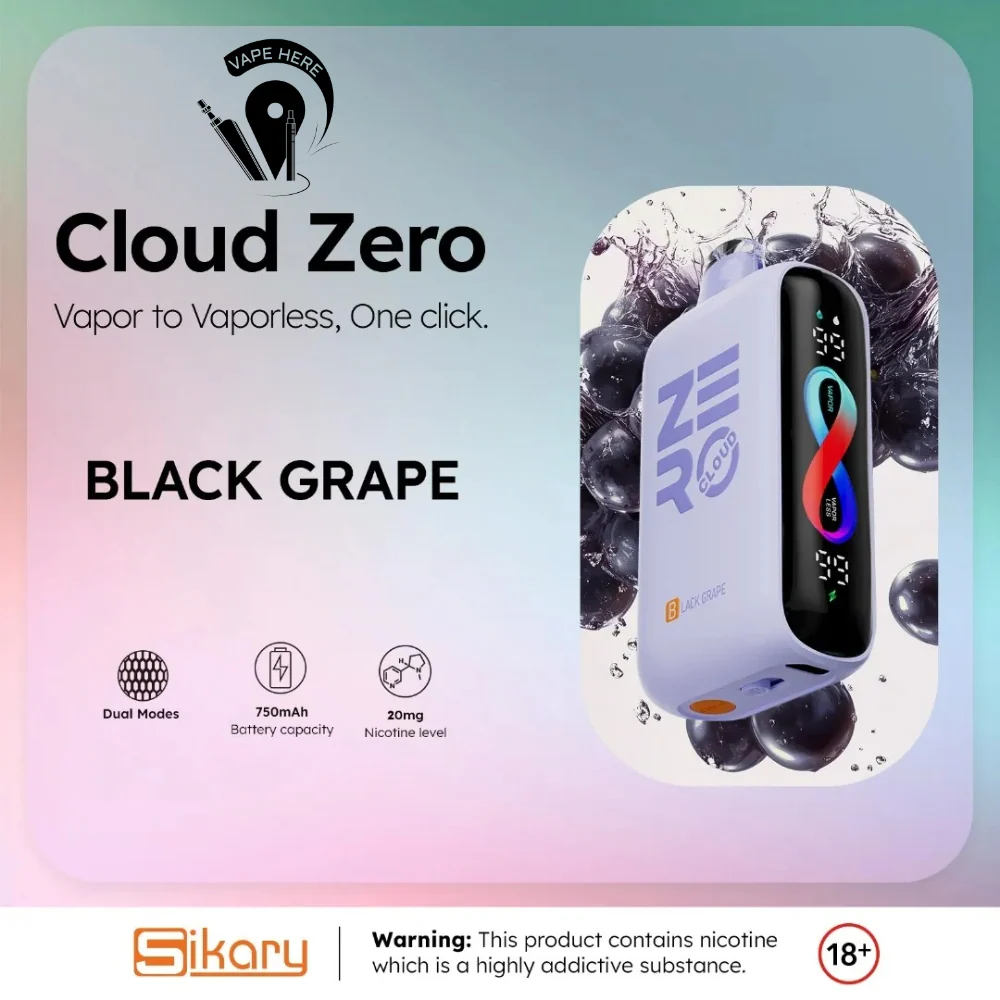 Smokeless Disposable Vape from Sikary Zero Cloud 20K Puffs 20mg - Image 3
