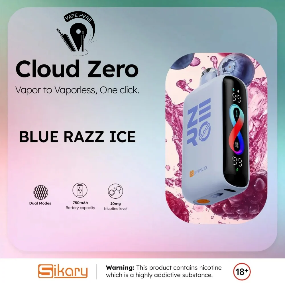 Smokeless Disposable Vape from Sikary Zero Cloud 20K Puffs 20mg - Image 4