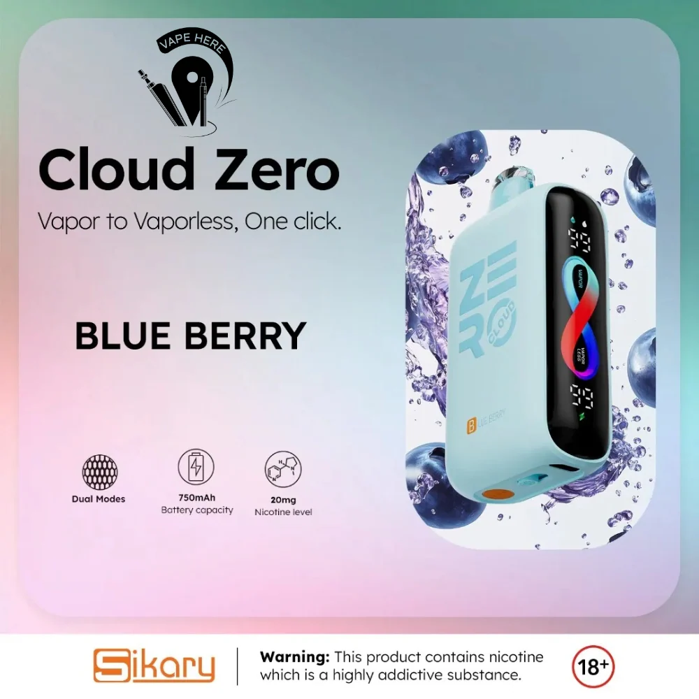 Smokeless Disposable Vape from Sikary Zero Cloud 20K Puffs 20mg - Image 5