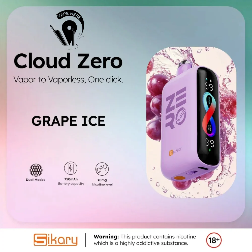 Smokeless Disposable Vape from Sikary Zero Cloud 20K Puffs 20mg - Image 7