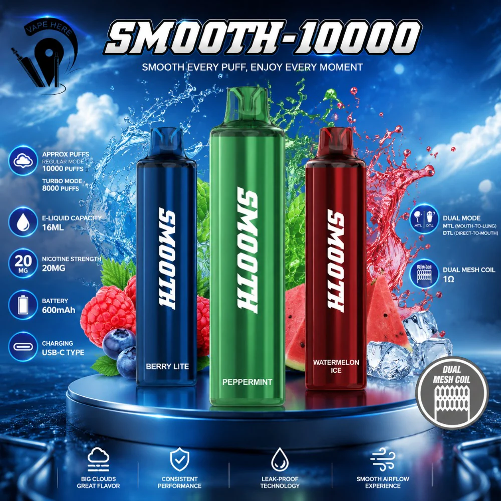 SMOOTH 10000 Puffs Disposable Vape 20mg - Image 2